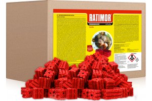 10kg Ratimor bromadiolone kostka czerwona. Trutka na szczury, myszy, gryzonie.