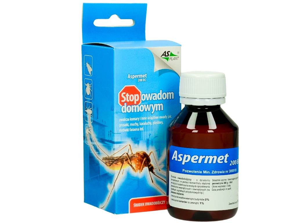 silny oprysk na pluskwy Aspermet 200EC, Aspermet 200EC, silny oprysk na kleszcze, silny oprysk na komary, środek na owady, preparat na owady