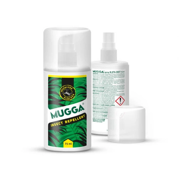 Najlepszy sposób na komary DEET 9,5%. Mugga przeciw komarom. Spray.