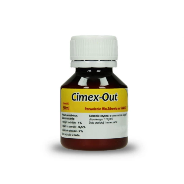 Uniwersalny preparat owadobójczy Cimex Out 50ml. Oprysk na owady.