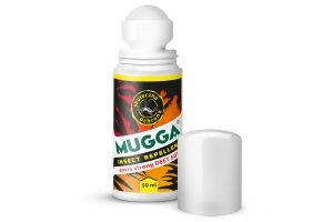 Środek na komary tropikalne. Mugga Strong Roll On - 50% DEET. 