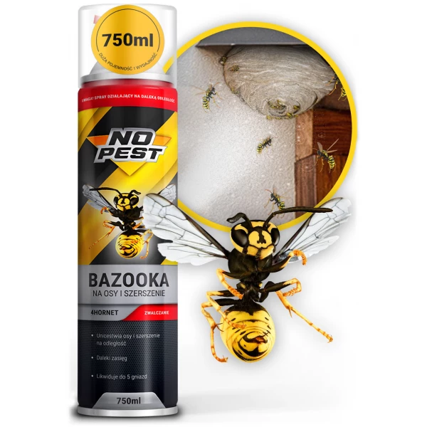 Środek na osy, szerszenie Bazooka na osy No Pest®. Preparat, spray 750ml.