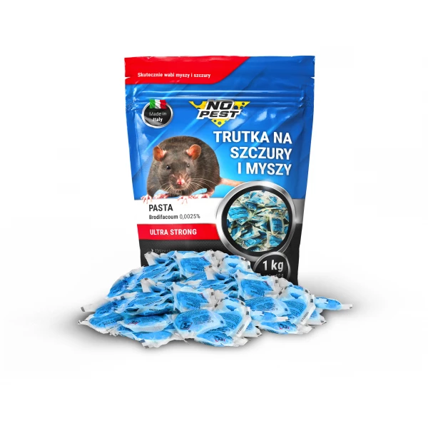 Niebieska trutka na szczury i myszy, gryzonie No Pest® pasta brodifakum 1kg